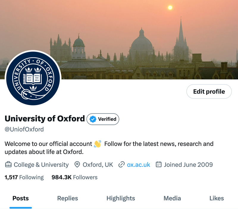 screenshot of Oxford social media logo