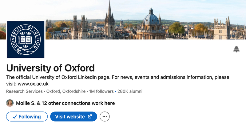 screenshot of Oxford social media logo